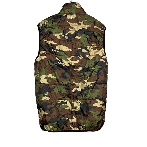 Swiss Tech Puffer Vest Jacket Women Size S Camo Zip Hunt Army Sleeveless Pocket - Picture 2 of 10